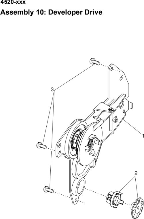 Assembly 10: Developer Drive parts diagram - Lexmark T520 & T522 Parts