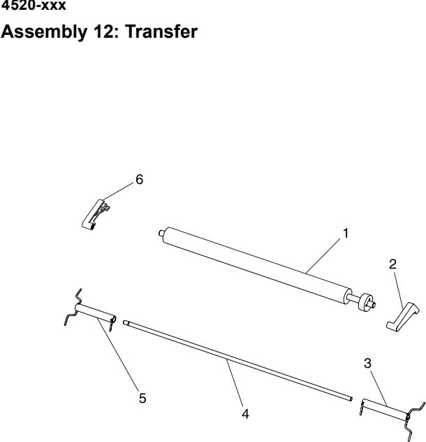 Assembly 12: Transfer parts diagram - Lexmark T520 & T522 Parts