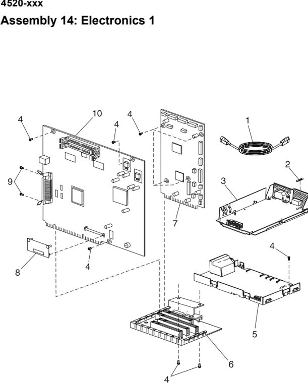 Assembly 14: Electronics 1 parts diagram - Lexmark T520 & T522 Parts