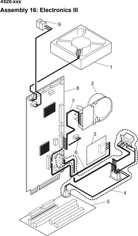 Assembly 16: Electronics III parts diagram - Lexmark T520 & T522 Parts