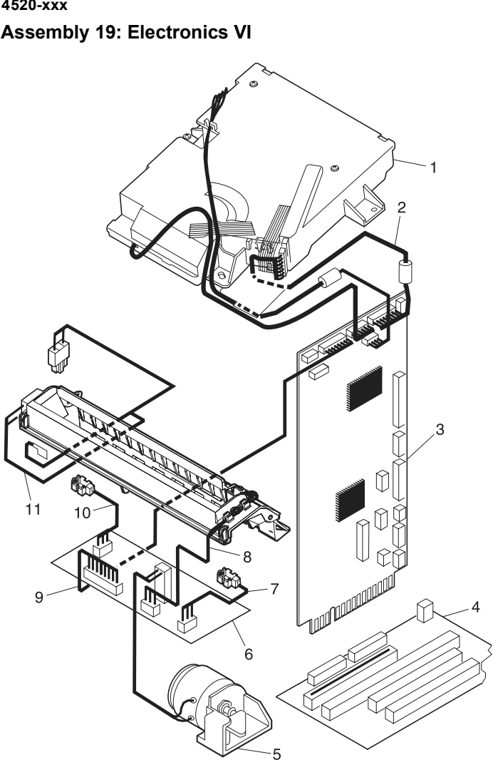 Assembly 19: Electronics VI parts diagram - Lexmark T520 & T522 Parts