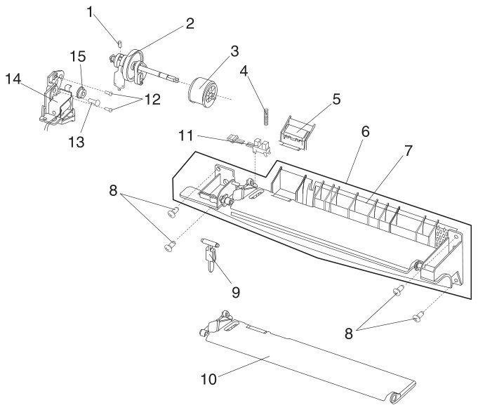 Assembly 5: Paper Feed - Multipurpose Unit parts diagram - Lexmark T610 T612 T614 T616 Parts
