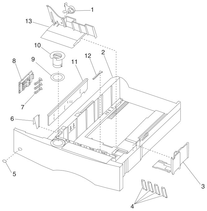 Assembly 9: Integrated Paper Tray - 500 Sheet parts diagram - Lexmark T610 T612 T614 T616 Parts