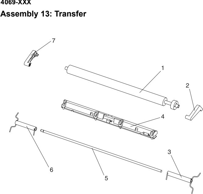 Assembly 13: Transfer parts diagram - Lexmark T610 T612 T614 T616 Parts