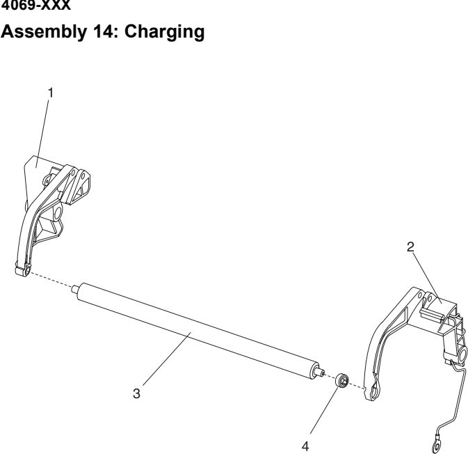 Assembly 14: Charging parts diagram - Lexmark T610 T612 T614 T616 Parts