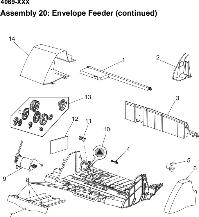 Assembly 20: Envelope Feeder (continued) parts diagram - Lexmark T610 T612 T614 T616 Parts