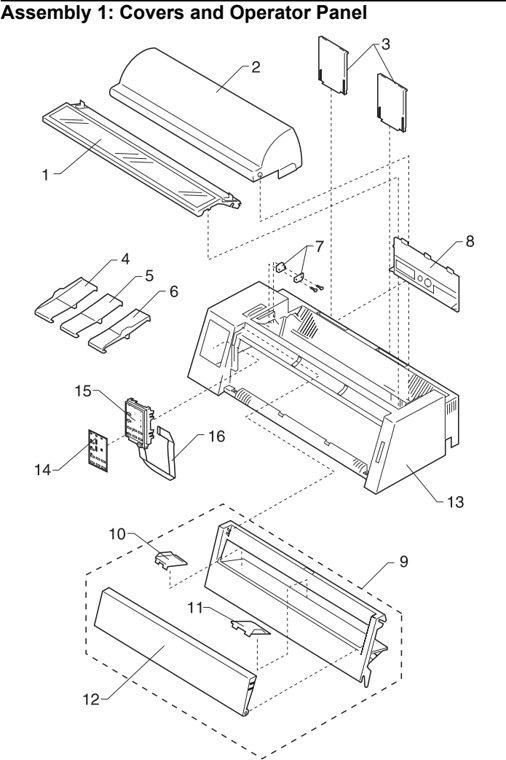 Assembly 1: Covers and Operator Panel parts diagram - Lexmark 4227-100 & 4227-200 Parts