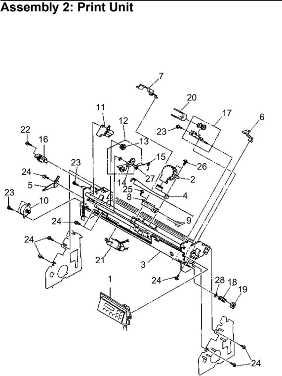 Assembly 2: Print Unit parts diagram - Lexmark 4226 Parts