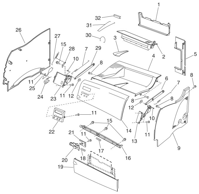 Assembly 1: Covers parts diagram - Lexmark Optra M410 and M412 Parts