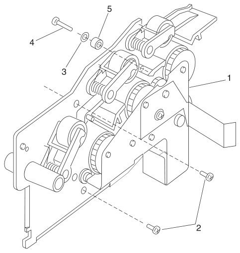Assembly 5: Paper Feed - Alignment parts diagram - Lexmark Optra M410 and M412 Parts