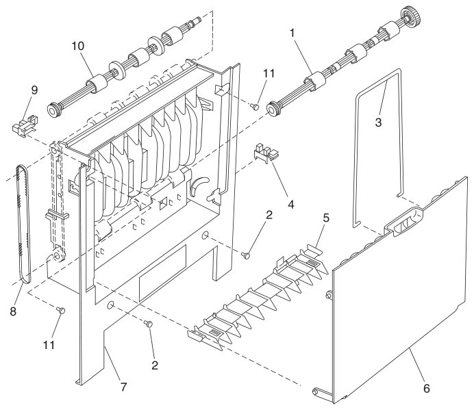 Assembly 6: Paper Feed - Output parts diagram - Lexmark Optra M410 and M412 Parts