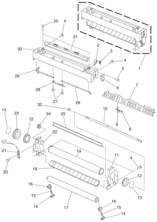 Assembly 9: Fuser parts diagram - Lexmark Optra M410 and M412 Parts
