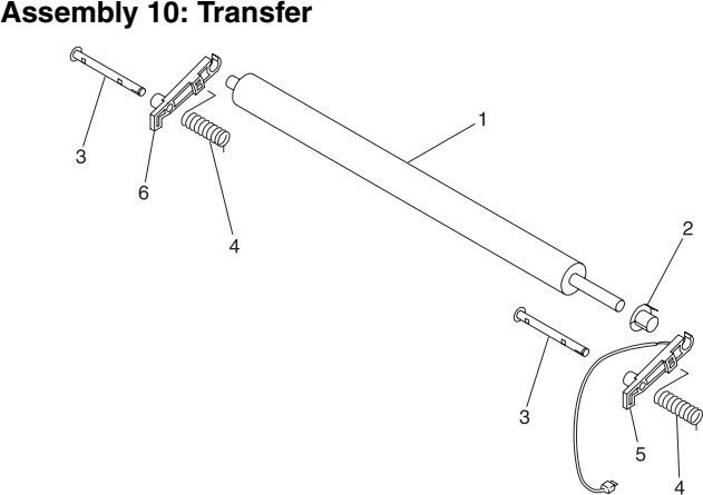 Assembly 10: Transfer parts diagram - Lexmark Optra M410 and M412 Parts