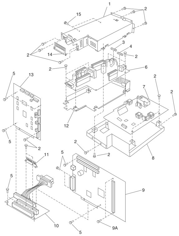 Assembly 12: Electronics parts diagram - Lexmark Optra M410 and M412 Parts