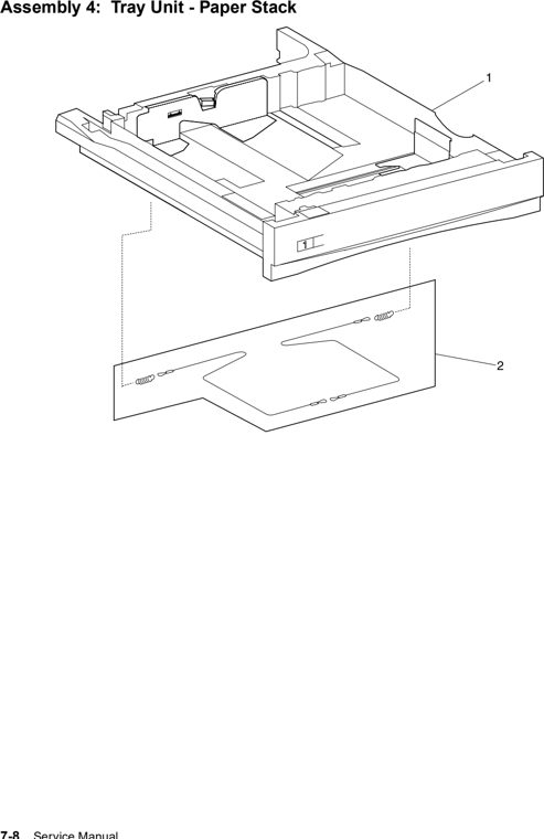 Assembly 4: Tray Unit - Paper Stack parts diagram - Lexmark W820 and X820 Parts