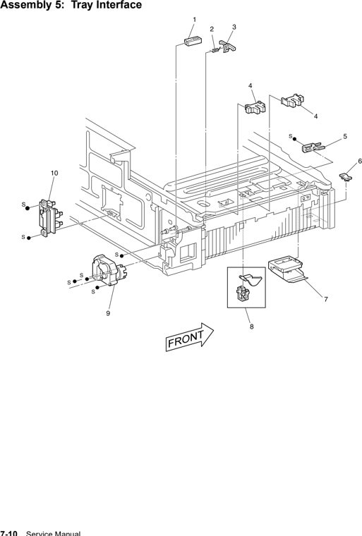 Assembly 5: Tray Interface parts diagram - Lexmark W820 and X820 Parts