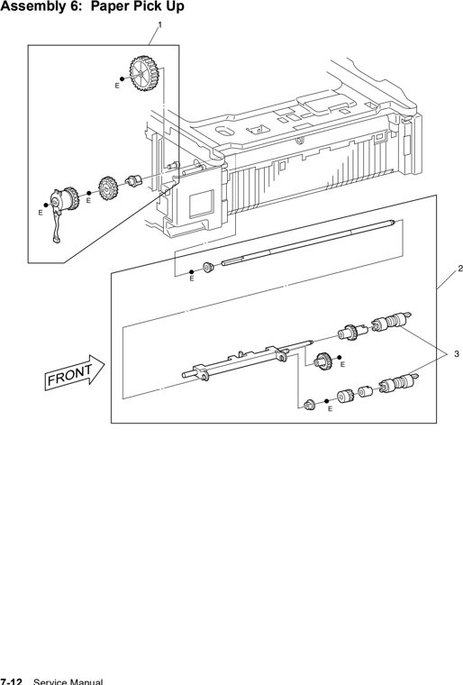 Assembly 6: Paper Pick Up parts diagram - Lexmark W820 and X820 Parts