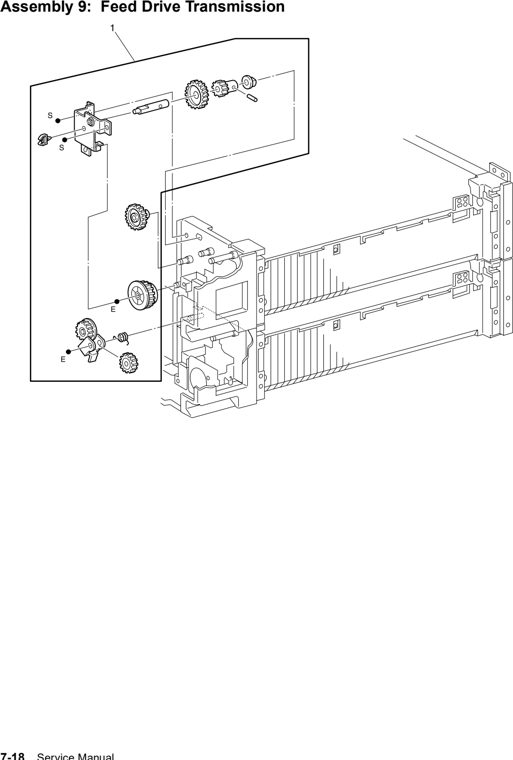 Assembly 9: Feed Drive Transmission parts diagram - Lexmark W820 and X820 Parts