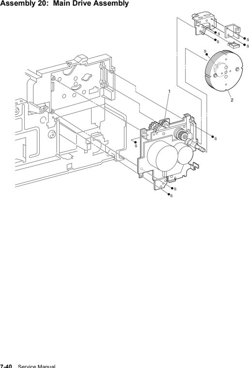 Assembly 20: Main Drive Assembly parts diagram - Lexmark W820 and X820 Parts