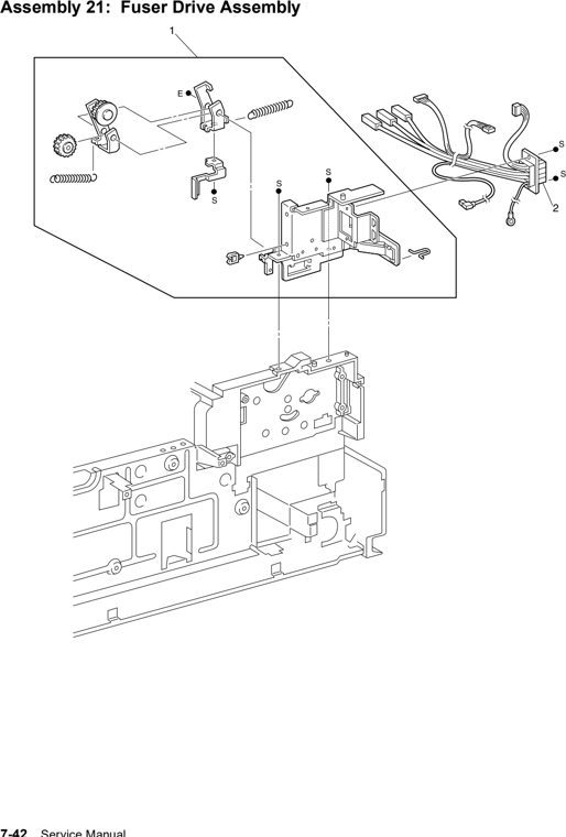 Assembly 21: Fuser Drive Assembly parts diagram - Lexmark W820 and X820 Parts