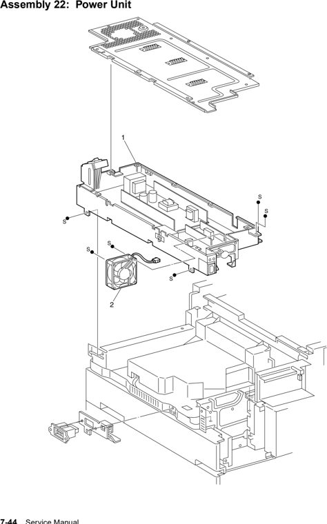 Assembly 22: Power Unit parts diagram - Lexmark W820 and X820 Parts