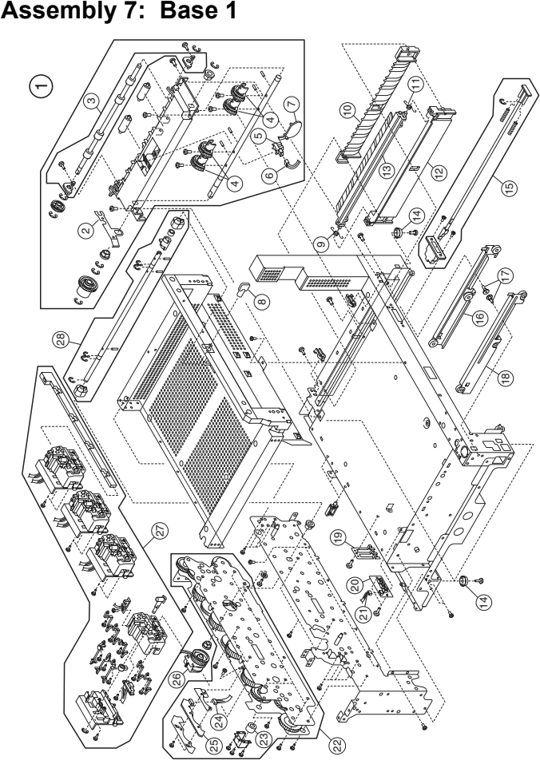 Assembly 7: Base 1 parts diagram - Lexmark C910 & C912 Parts