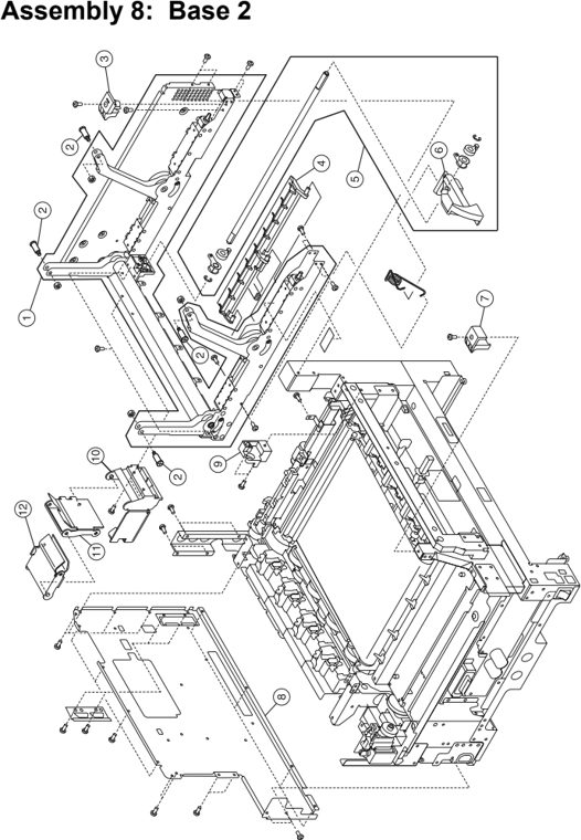 Assembly 8: Base 2 parts diagram - Lexmark C910 & C912 Parts