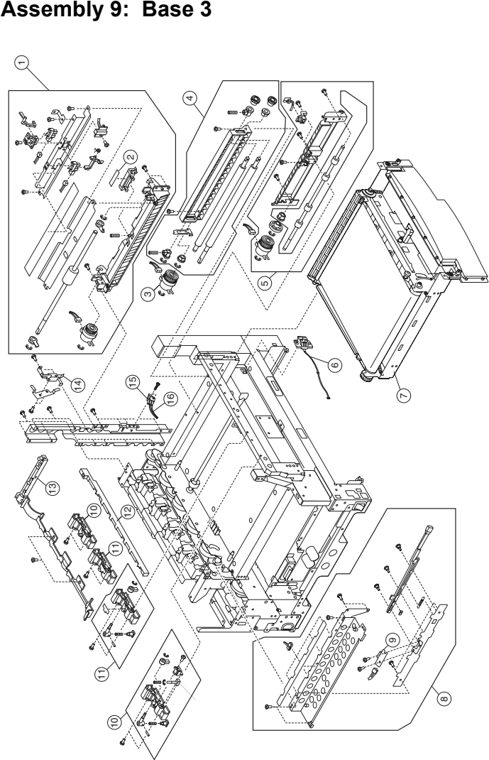 Assembly 9: Base 3 parts diagram - Lexmark C910 & C912 Parts