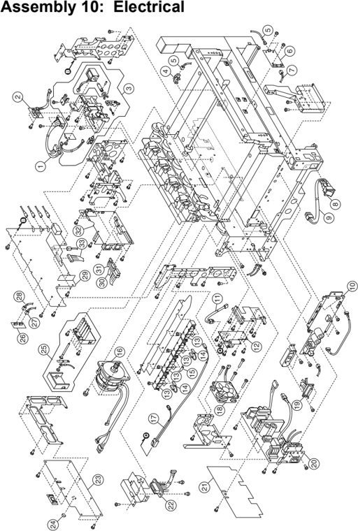 Assembly 10: Electrical parts diagram - Lexmark C910 & C912 Parts