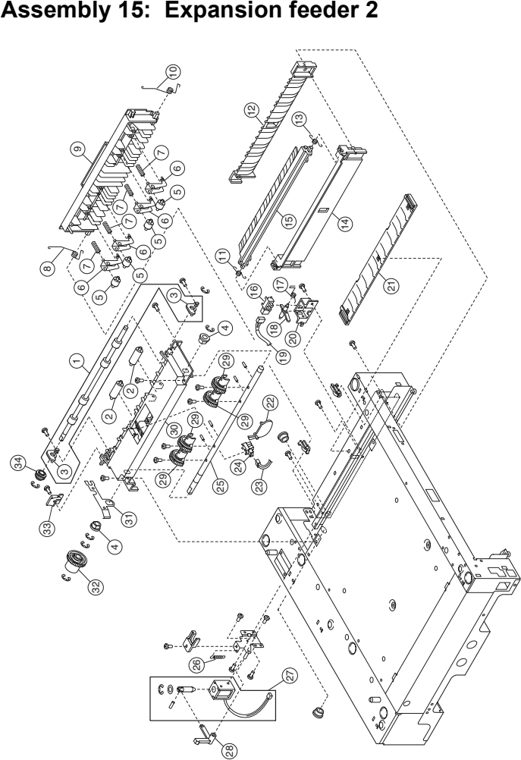 Assembly 15: Expansion feeder 2 parts diagram - Lexmark C910 & C912 Parts