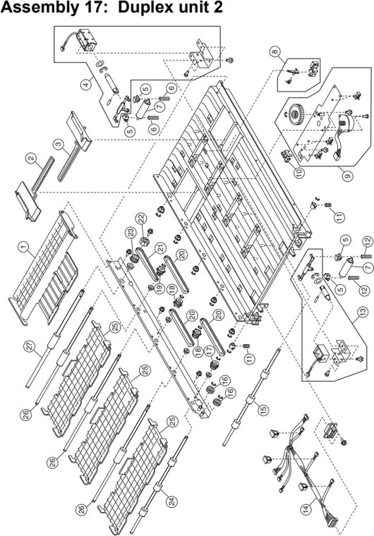 Assembly 17: Duplex unit 2 parts diagram - Lexmark C910 & C912 Parts