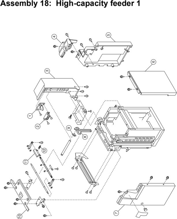 Assembly 18: High-capacity feeder 1 parts diagram - Lexmark C910 & C912 Parts