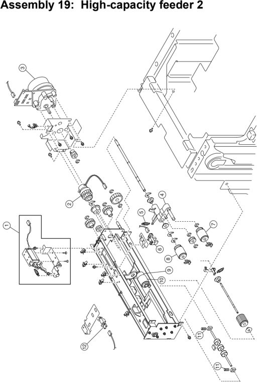 Assembly 19: High-capacity feeder 2 parts diagram - Lexmark C910 & C912 Parts