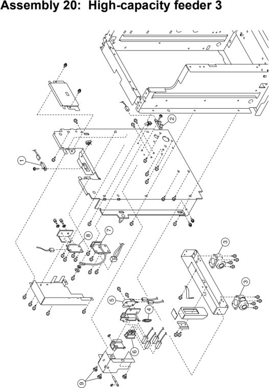 Assembly 20: High-capacity feeder 3 parts diagram - Lexmark C910 & C912 Parts