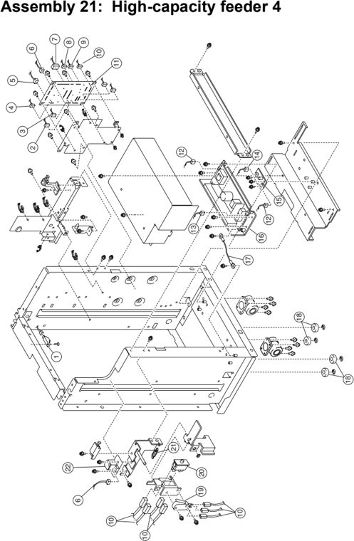 Assembly 21: High-capacity feeder 4 parts diagram - Lexmark C910 & C912 Parts
