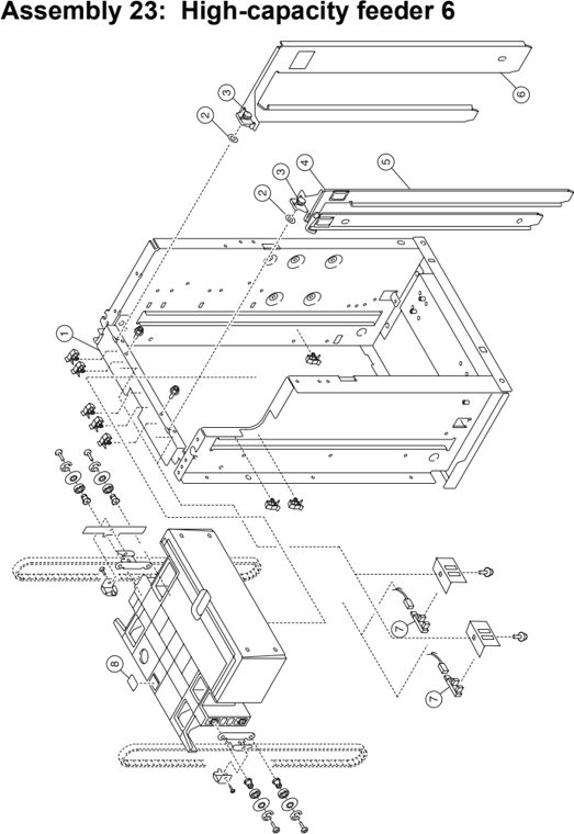 Assembly 23: High-capacity feeder 6 parts diagram - Lexmark C910 & C912 Parts