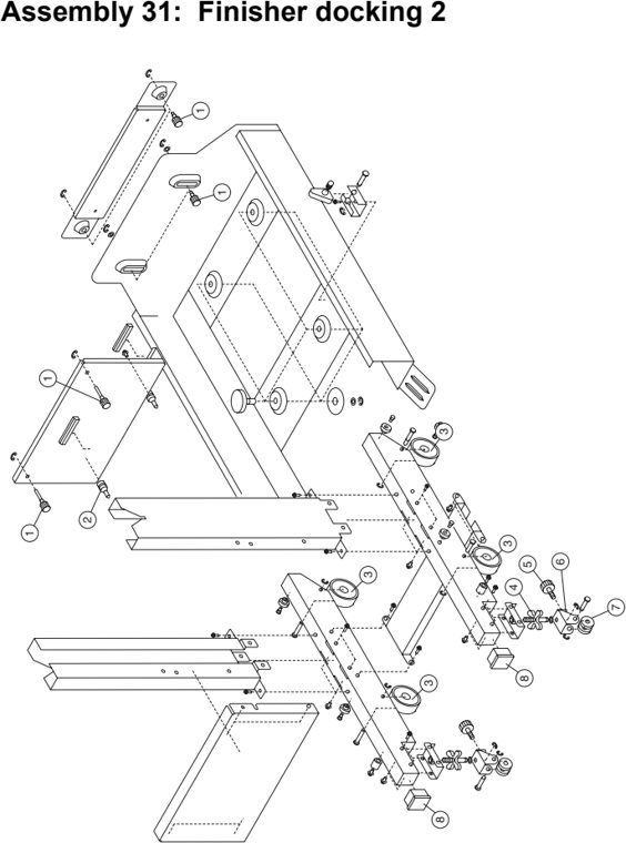 Assembly 31: Finisher docking 2 parts diagram - Lexmark C910 & C912 Parts