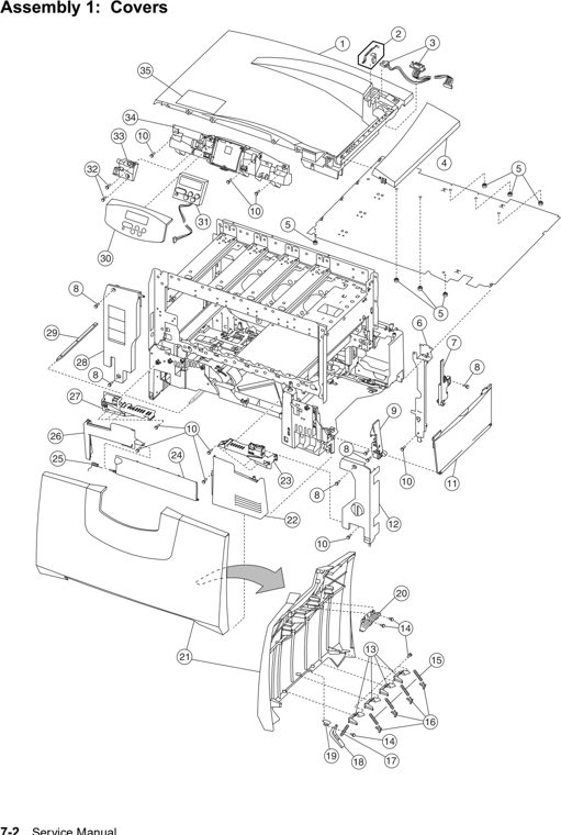 Assembly 1: Covers parts diagram - Lexmark C760 & C762 Parts (5060)