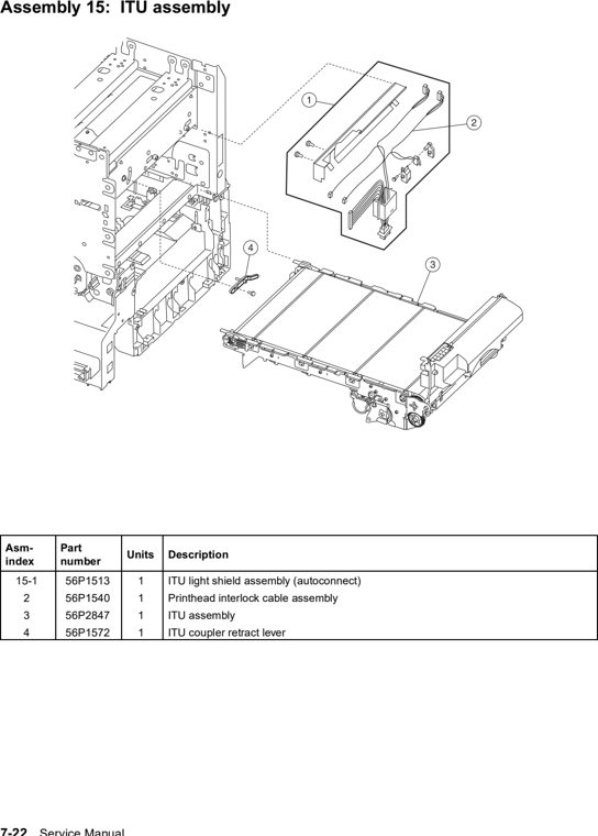 Assembly 15: ITU assembly parts diagram - Lexmark C760 & C762 Parts (5060)