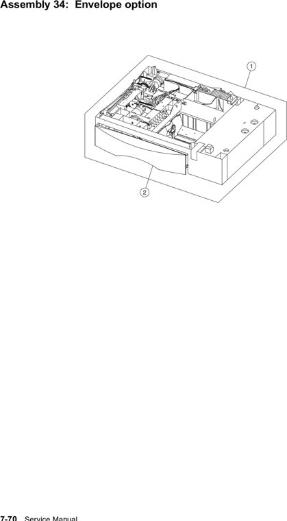 Assembly 34: Envelope option parts diagram - Lexmark C760 & C762 Parts (5060)
