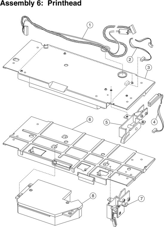 Assembly 6: Printhead parts diagram - Lexmark E320 E321 E322 E323 Parts