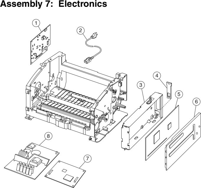 Assembly 7: Electronics parts diagram - Lexmark E320 E321 E322 E323 Parts