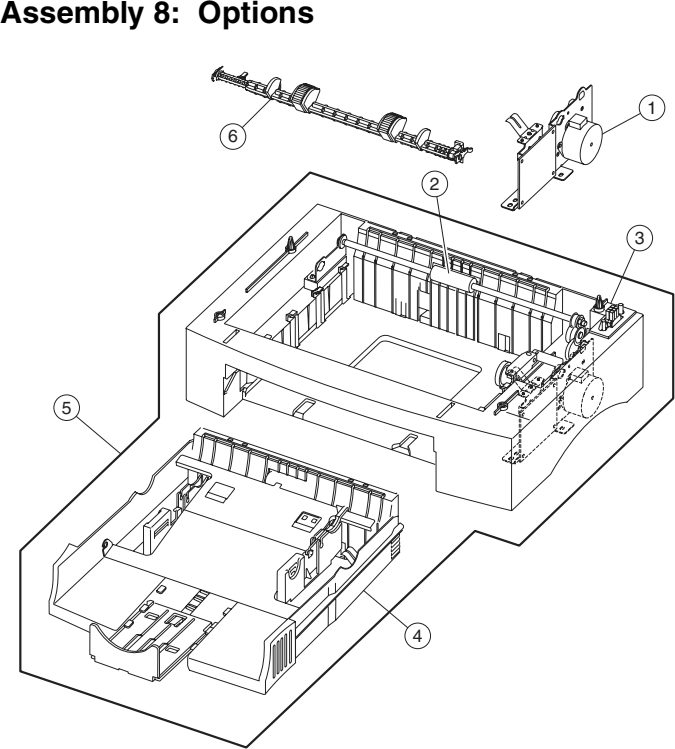 Assembly 8: Options parts diagram - Lexmark E320 E321 E322 E323 Parts