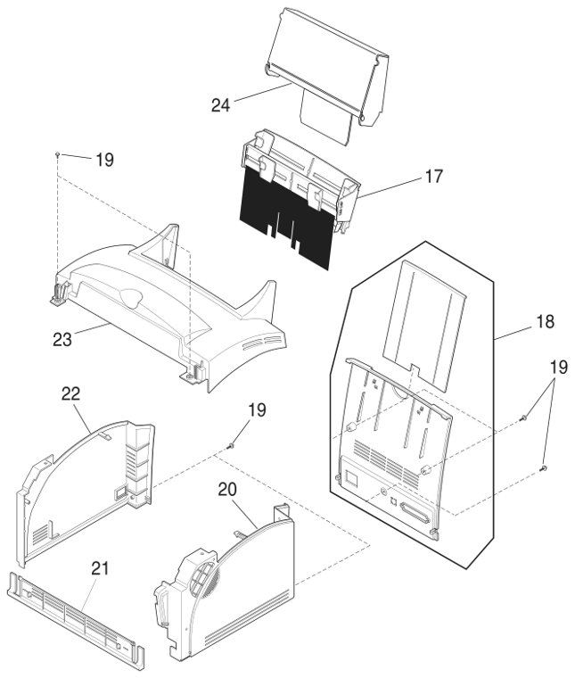 Assembly 1: Covers (continued) parts diagram - Lexmark E310 & E312 Parts