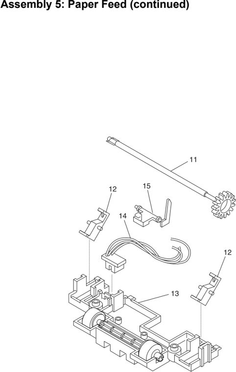 Assembly 5: Paper Feed (continued) parts diagram - Lexmark E310 & E312 Parts