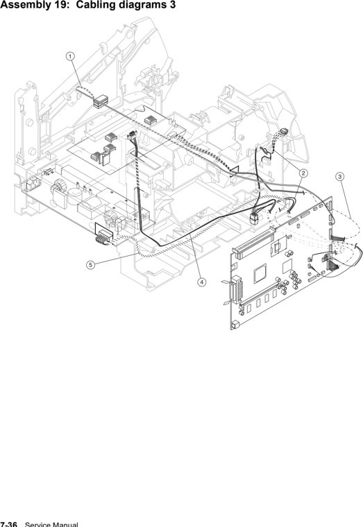 Assembly 19: Cabling diagrams 3 parts diagram - Lexmark T640 T642 T644 Parts