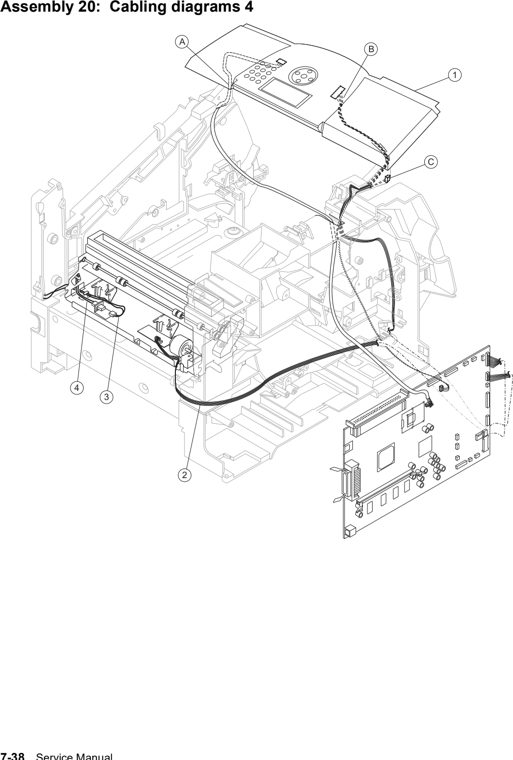 Assembly 20: Cabling diagrams 4 parts diagram - Lexmark T640 T642 T644 Parts
