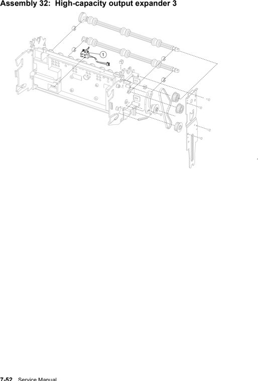 Assembly 32: High-capacity output expander 3 parts diagram - Lexmark T640 T642 T644 Parts