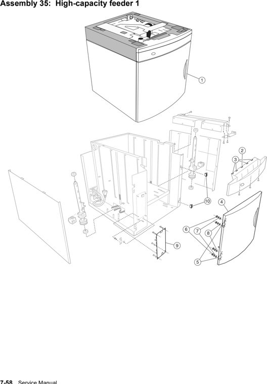 Assembly 35: High-capacity feeder 1 parts diagram - Lexmark T640 T642 T644 Parts