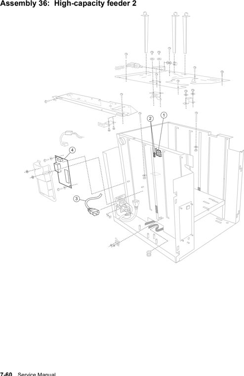 Assembly 36: High-capacity feeder 2 parts diagram - Lexmark T640 T642 T644 Parts